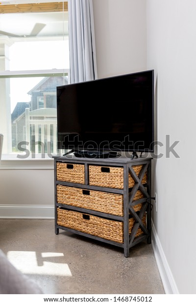 Flat Screen Television On Dresser Next Stock Photo Edit Now