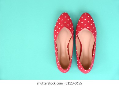 Flat Shoes, With Polka Dotted Pattern