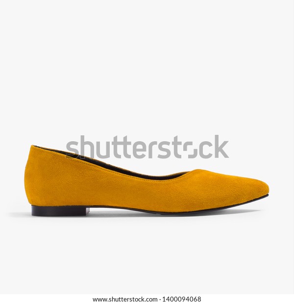 Flat Shoes Yellow Colour Stock Photo 