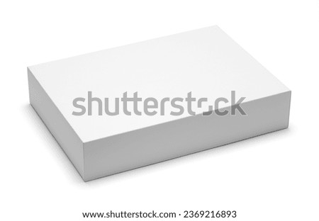 Flat Smooth Rectangle Box Cut Out on White.