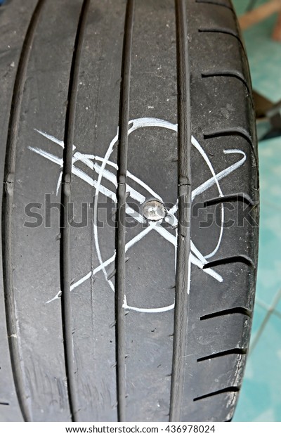 Flat tire because the screw prick tire. The\
eternal nemesis.