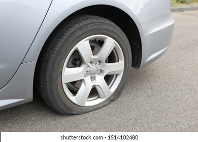 Flat Tire On A Car