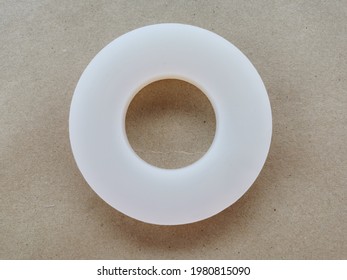 Flat White Silicone Gasket.Industrial Material,Machine Parts,Industrial Plant,engineering.Illustrations For Teaching Aids, Product Catalogs, Books.