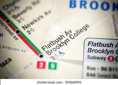 Flatbush Av Brooklyn College. Broadway/7 Avenue Line. NYC. USA
