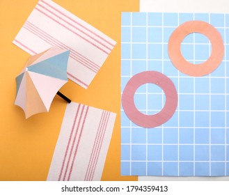 Flatlay Paper Swimming Pool Colorfull Good For Design Or Editorial