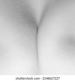 Flattened Shoulder Blades. Macro Photography. Detailed Texture Of Human Skin. Close Up Part Of Female Body. Skincare, Bodycare, Healthcare, Hygiene And Medicine Concept. Black And White Picture