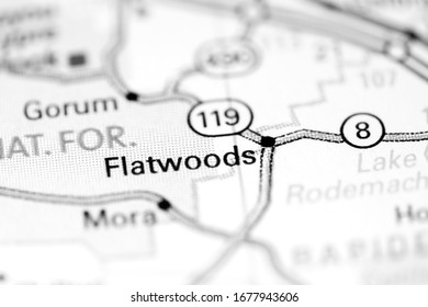 Flatwoods. Louisiana. USA On A Map