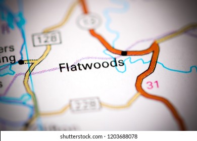 Flatwoods. Tennessee. USA On A Map