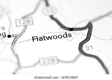 Flatwoods. Tennessee. USA On A Map