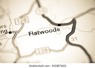 Flatwoods. Tennessee. USA On A Map