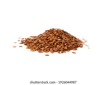 Flax Seed Or Linseed , Isolated On White Background