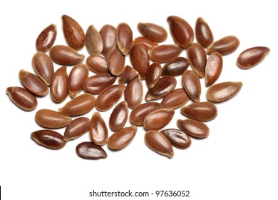 Flax Seeds Isolated On White