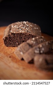 Flaxseed Bread On A Wooden Board