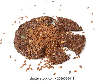 Flaxseed Crackers Isolated On White Background