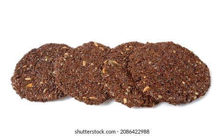 Flaxseed Crackers Isolated On White Background