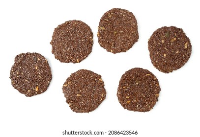 Flaxseed Crackers Isolated On White Background