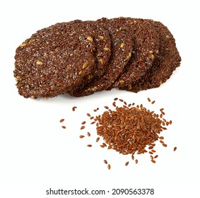 Flaxseed Crackers Isolated On White Background