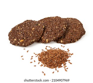 Flaxseed Crackers Isolated On White Background