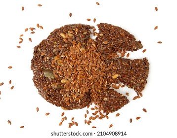 Flaxseed Crackers Isolated On White Background