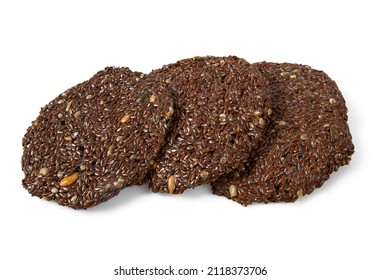 Flaxseed Crackers Isolated On White Background