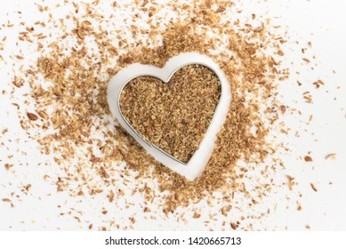 Flaxseed Meal In A Heart Shape