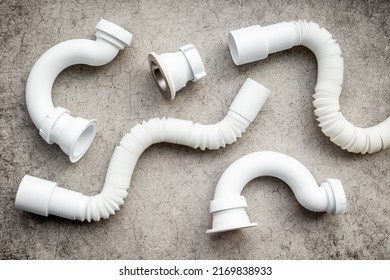 Flaylay of plumbing pipes and equipment, top view
