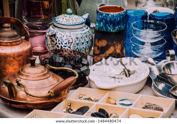 Flea Market Vintage Stuff Aesthetics Fair Stock Photo 1484480474 ...