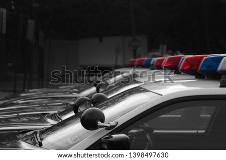 Similar – Image, Stock Photo Parked police car in old town