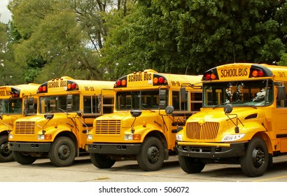 Fleet Of School Buses