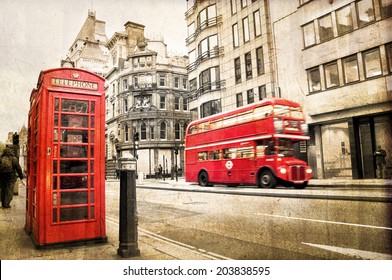 Fleet Street, Vintage Sepia Texture, London UK