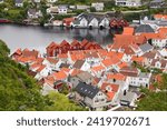 Flekkefjord harbor town in Vest-Agder county of Norway.