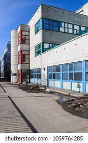 FLEMINGSBERG, HUDDINGE, SWEDEN - MARCH 30, 2018: Karolinska Universitetssjukhuset (university Hospital) Buildings In Flemingsberg, Sweden