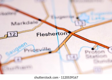 Flesherton. Canada On A Map