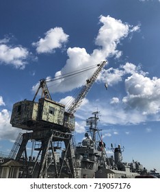 Fletcher Class Destroyer With Crane, Charleston MA