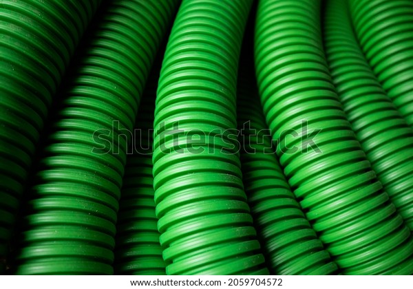 Flexible green\
pipes for air ventilation\
system