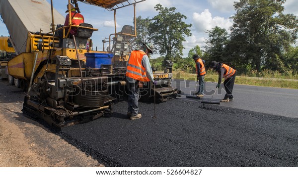 Flexible Pavements Upper Layer Consists Asphalt Stock Photo