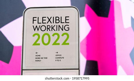 Flexible Working 2022 With Colourful City Backdrop Location