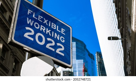 Flexible Working Culture Sign In A City Setting