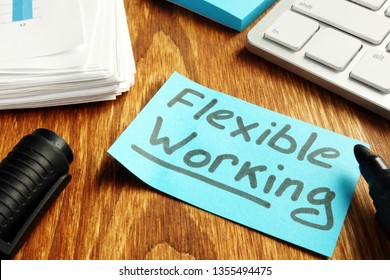 Flexible working policy concept. Piece of paper on table. - Shutterstock ID 1355494475