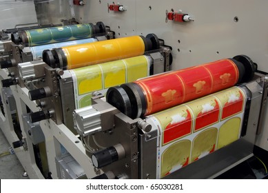 Flexo Press For Printing Label. Flexography (also Called Surface Printing), Often Abbreviated To Flexo, Is A Method Of Printing Most Commonly Used For Packaging (labels, Tape, Bags, Boxes, Banners).