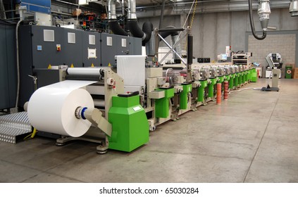 Flexo Press For Printing Label. Flexography (also Called Surface Printing), Often Abbreviated To Flexo, Is A Method Of Printing Most Commonly Used For Packaging (labels, Tape, Bags, Boxes, Banners).