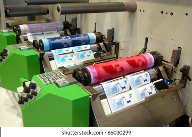 Flexo Press For Printing Label. Flexography (also Called Surface Printing), Often Abbreviated To Flexo, Is A Method Of Printing Most Commonly Used For Packaging (labels, Tape, Bags, Boxes, Banners).