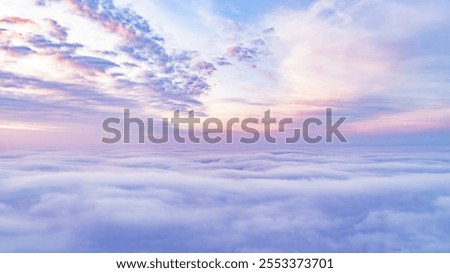 Flight above the clouds. The sky is above the clouds.