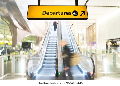 Flight, Arrival And Departure Board At The Airport, London