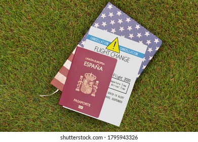 Flight Cancellation Notice In Spain Passport On Book