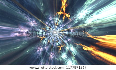 flight into a black hole, event horizon, space abstract composition