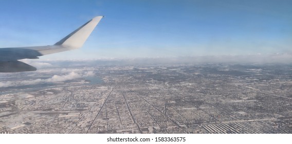 Flight Over Buffalo, New York In The Winter Time