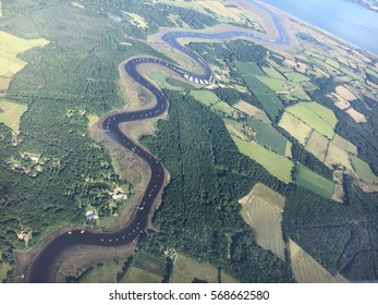 Flight Over England and the English Channel - Shutterstock ID 568662580