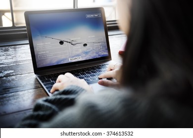Flight Reservation Booking Travel Destination Concept