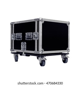 flight road case isolated on the white background for music or light eqouipment transportation